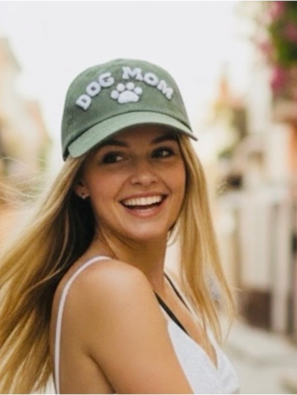Dog Mom Olive Green Baseball Cap